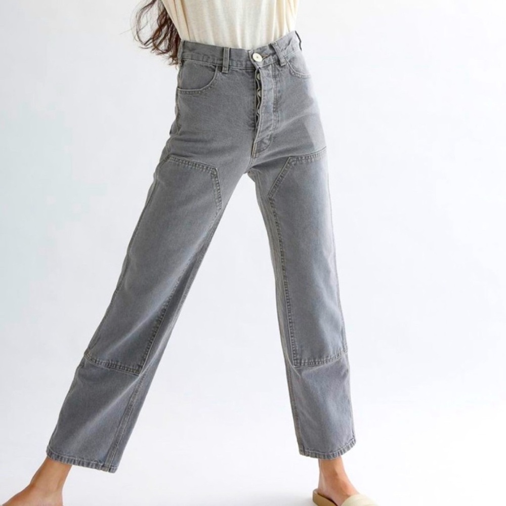 Jesse Kamm smokey gray patchwork handy pants size 2